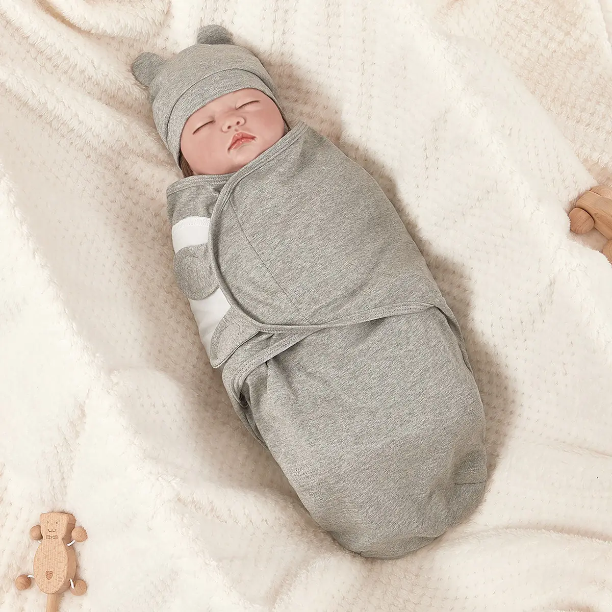 Newborn Swaddle Set with Hat
